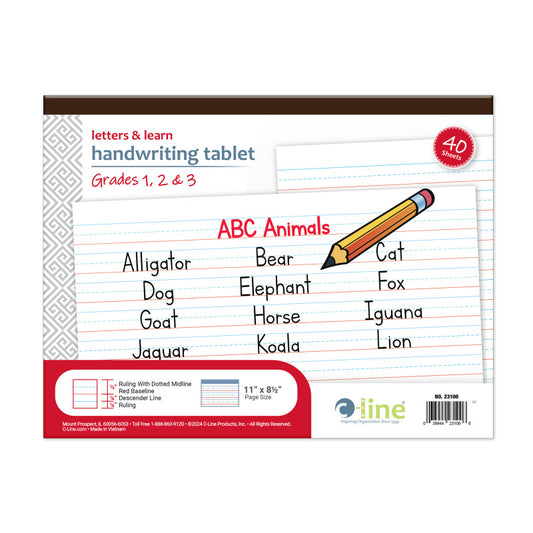 Letters & Learn Handwriting Tablet, 40 Sheets, 11" x 8-1/2"