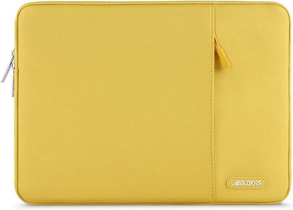 Laptop Sleeve Bag Compatible with Macbook Air/Pro, 13-13.3 Inch Notebook, Compatible with Macbook Pro 14 Inch M3 M2 M1 Chip Pro Max 2024-2021, Polyester Vertical Case with Pocket, Yellow