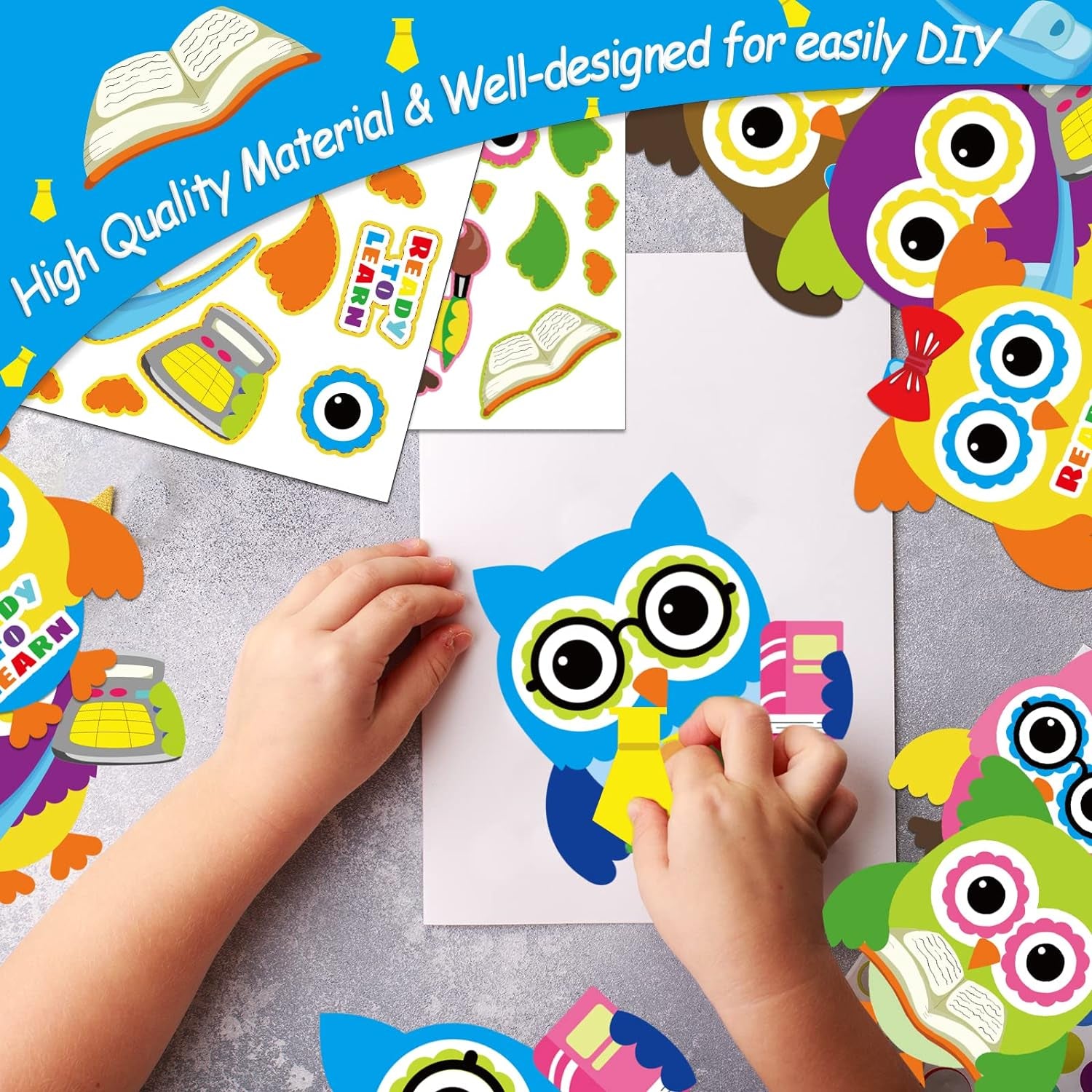 30 PCS First Day of School Craft Kits for Preschool Kids, Colorful Owl DIY Craft Back to School Crafts Bulk Owls Themed Bulletin Board Classroom Game Activities Party Favors