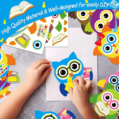 30 PCS First Day of School Craft Kits for Preschool Kids, Colorful Owl DIY Craft Back to School Crafts Bulk Owls Themed Bulletin Board Classroom Game Activities Party Favors