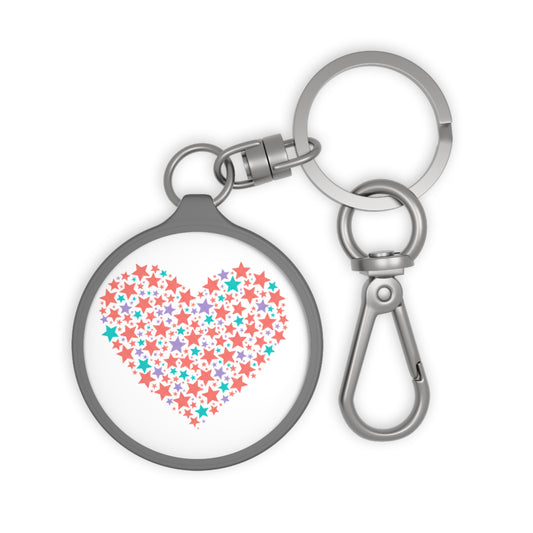 Star Cluster Heart | Keyring Tag Bag Charm + Travel Accessory | Valentine, Galentine, Couple Gift | Y2K Aesthetic Gold Pink