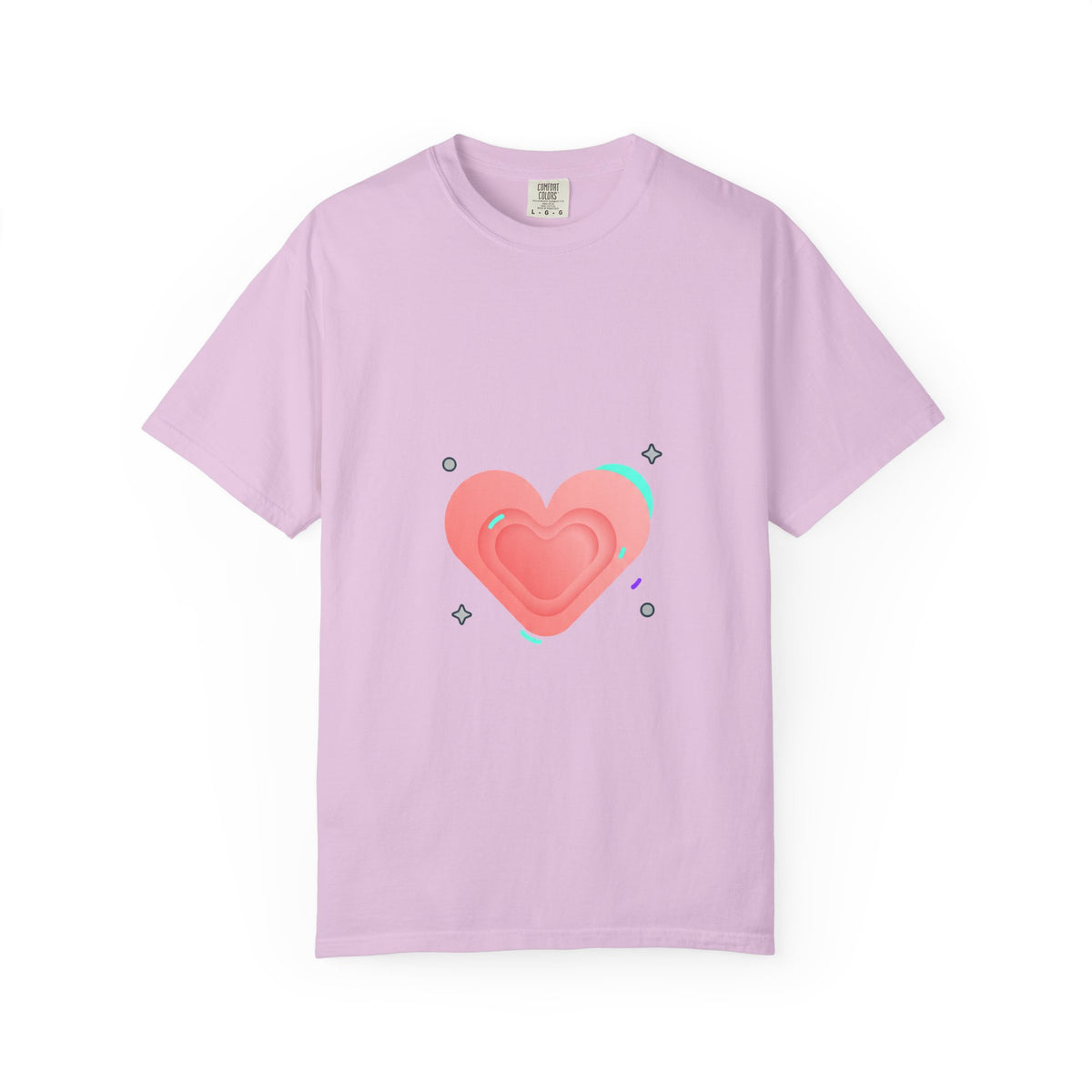 Gradient Blob Heart Tee | Garment-Dyed Unisex Crewneck T-Shirt | Valentine & Galentine Gift | Y2K Soft Aesthetic