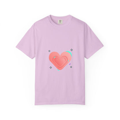 Gradient Blob Heart Tee | Garment-Dyed Unisex Crewneck T-Shirt | Valentine & Galentine Gift | Y2K Soft Aesthetic
