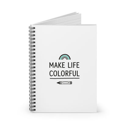 Spiral Journal Notebook, Make Life Colorful, School Gift, Book Collector