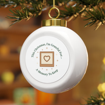 Christmas Ball Ornament – A Memory To Keep, Vintage Ceramic Keepsake