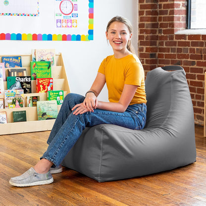 Juniper Jr Kids Classroom Bean Bag Chair, Premium Vinyl, Purple