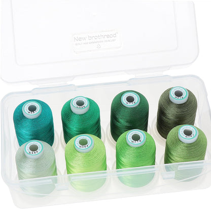 - 20 Options - 8 Snap Spools of 1000M Each Polyester Embroidery Machine Thread with Clear Plastic Storage Box for Embroidery & Quilting - Variegated Color1