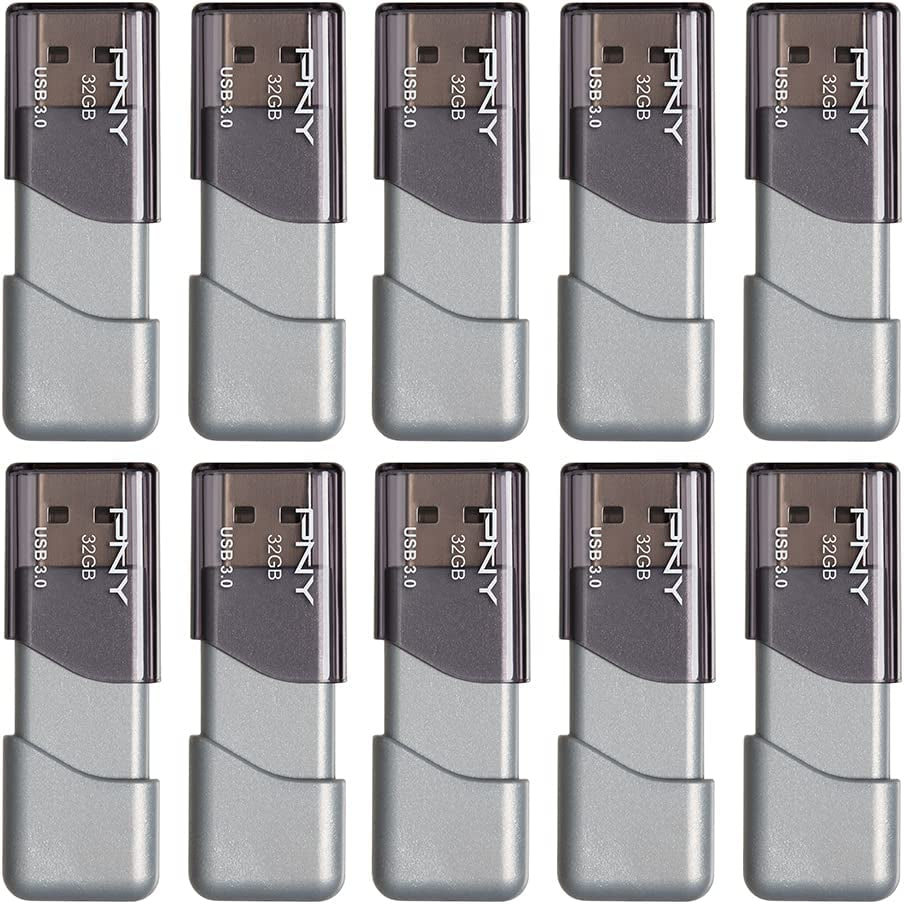 64GB Turbo Attaché 3 USB 3.0 Flash Drive 5-Pack, Silver