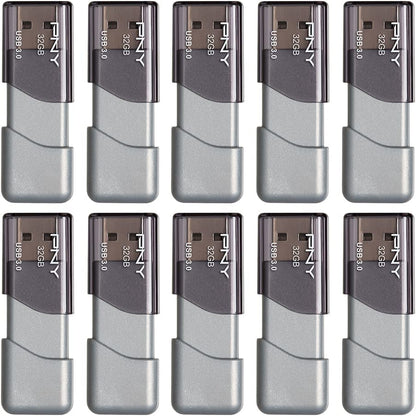 64GB Turbo Attaché 3 USB 3.0 Flash Drive 5-Pack, Silver