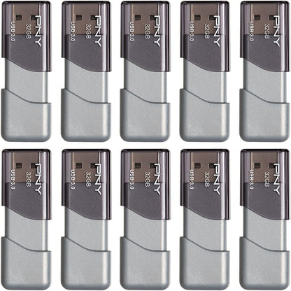 128GB Turbo Attaché 3 USB 3.0 Flash Drive, 2-Pack, Silver
