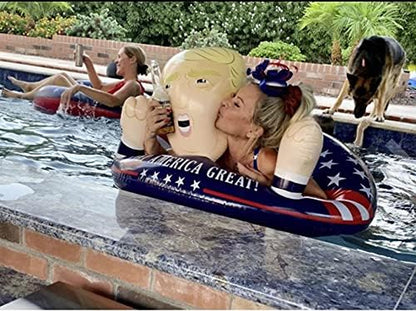 Keep America Great! Huge Hit Pool Float for Summer 2020, Re-Election Presidential Floats Inflatable Ring Swimming Tube