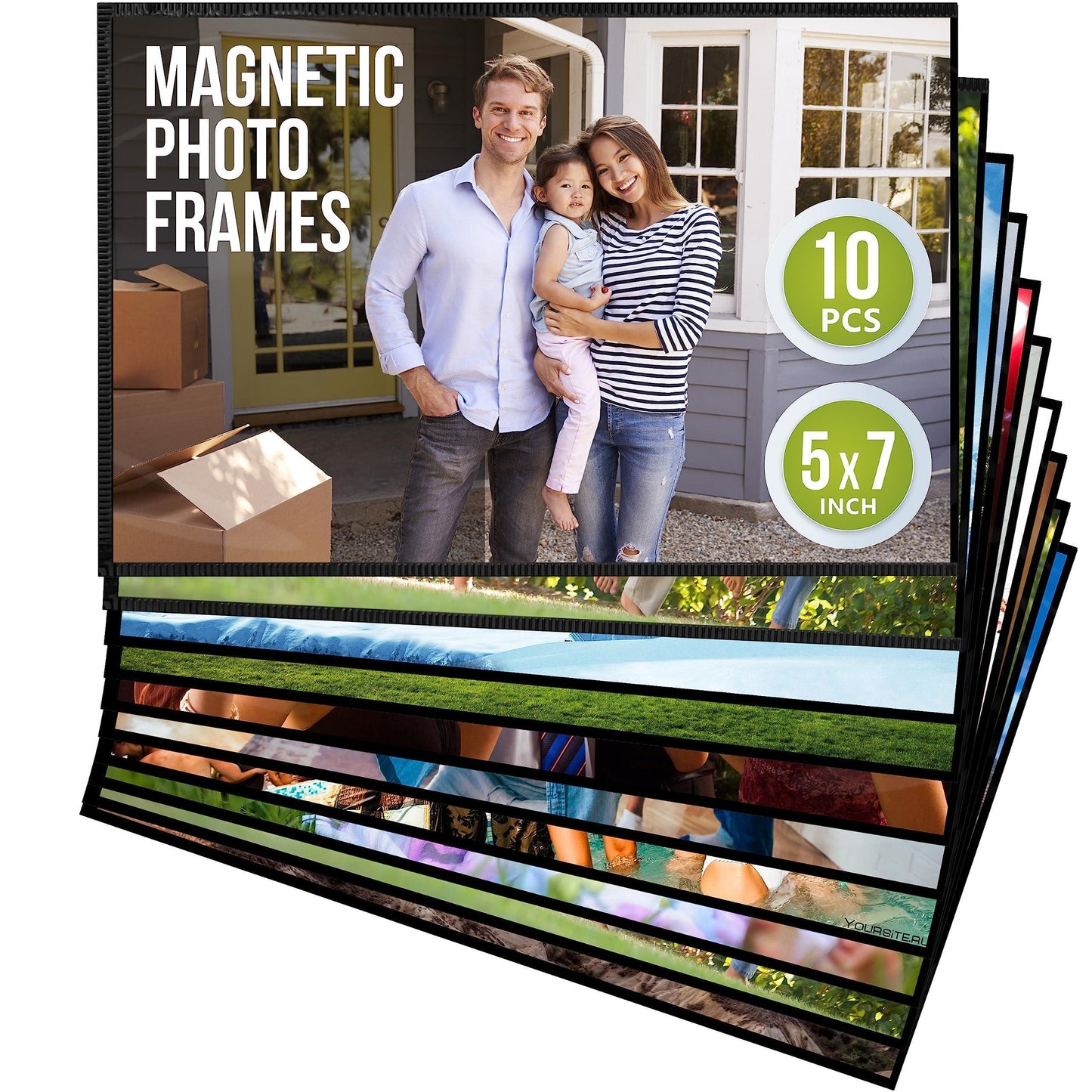10 Pack 5x7 Magnetic Picture Frames for Refrigerator   Magnet Picture Frames