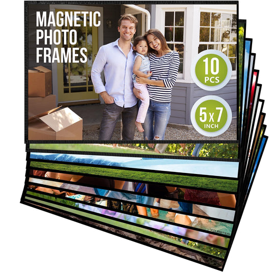 10 Pack 5x7 Magnetic Picture Frames for Refrigerator   Magnet Picture Frames