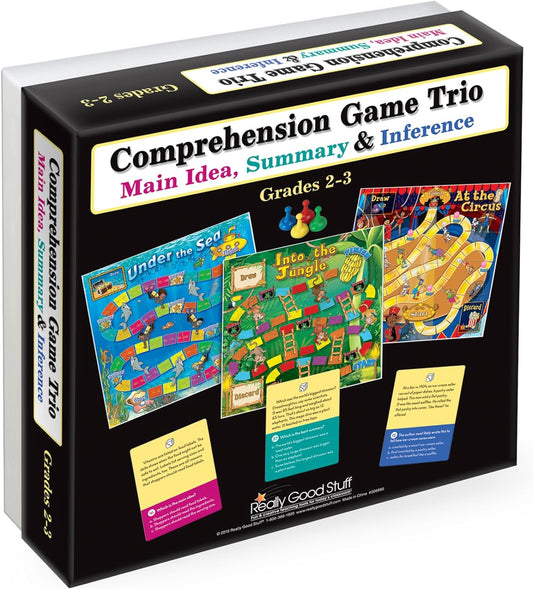 Reading Comprehension Game Trio: Main Idea, Summary and Inference - Grades 2-3 - Learning Activities, Homeschool Supplies,