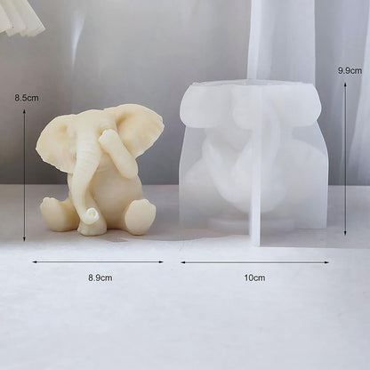 Elephant Mold Elephant Candle Mold Animal Candle Mold Elephant Resin Casting Mold Resin Making Molds Silicone Mold for Candle Home Decorate Mold Candle Making Mold 3D Animal Mold