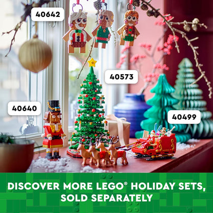 Christmas Tree Toy Building Set for Kids, Collectible Holiday Home Decor, Tabletop Christmas Tree Gift, Festive Craft Project for Families to Build Together, 2 Building Options in 1 Set, 40573