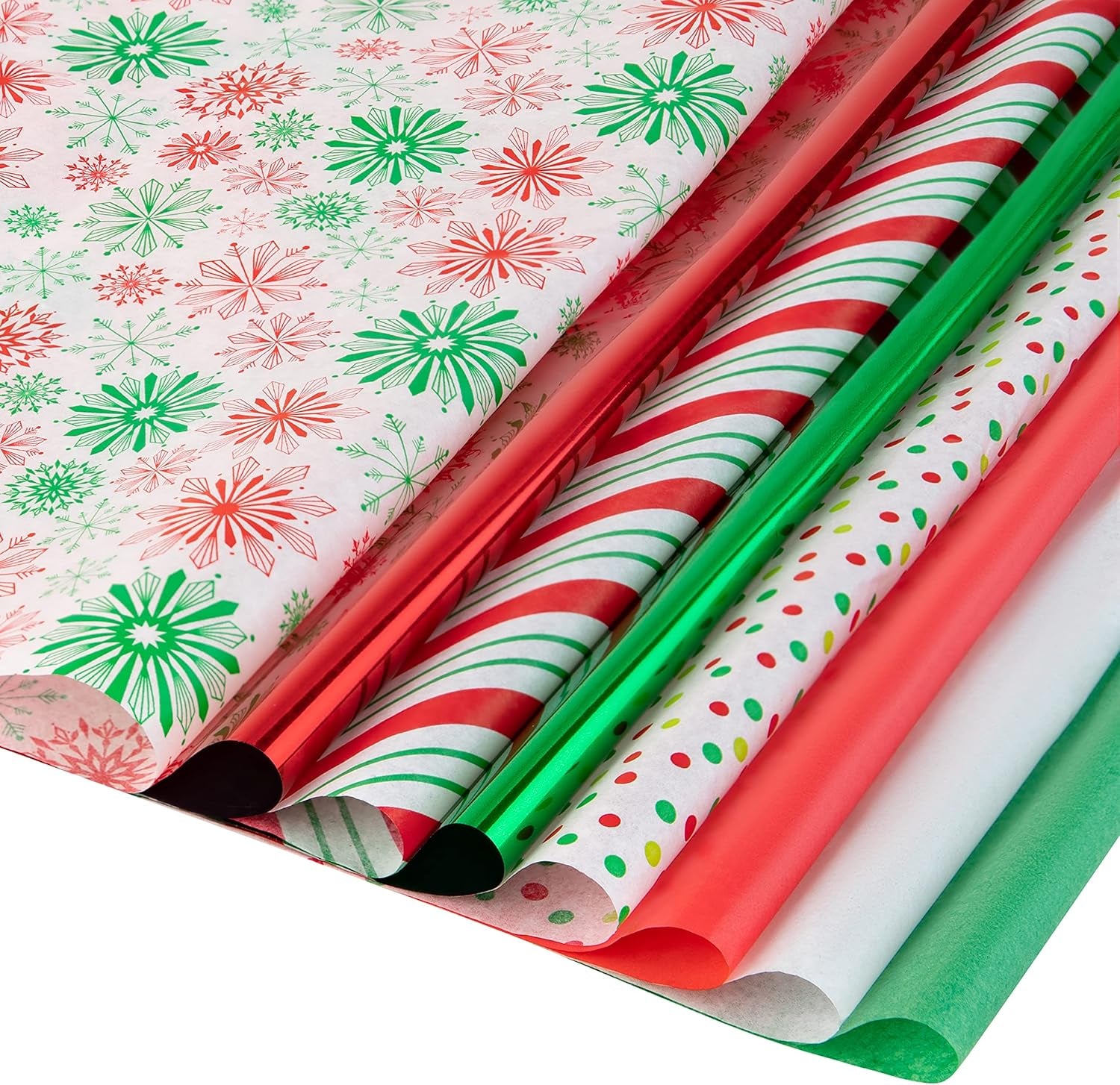 Christmas Tissue Paper for Gift Bags-100 Sheets Bulk Christmas Wrapping Paper- Holiday Tissue Paper Snowflake Shiny Metallic 20"X20" Inch Gift Wrapping Holiday Tissue Paper Sheets