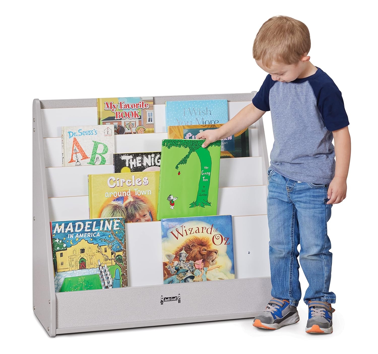 Rainbow Accents 3514JCWW000 Flushback Pick-A-Book Stand - Gray