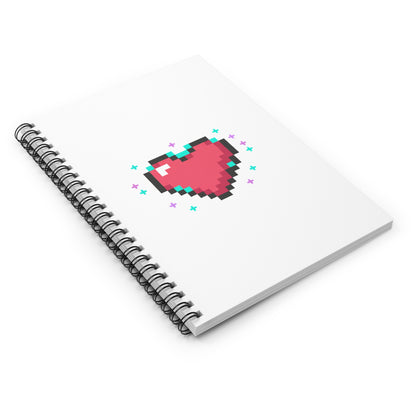 Retro Pixel Heart | Spiral Journal Notebook for Notes & Lists | Back to School, Valentine & Galentine Gift | Y2K Gamer Aesthetic
