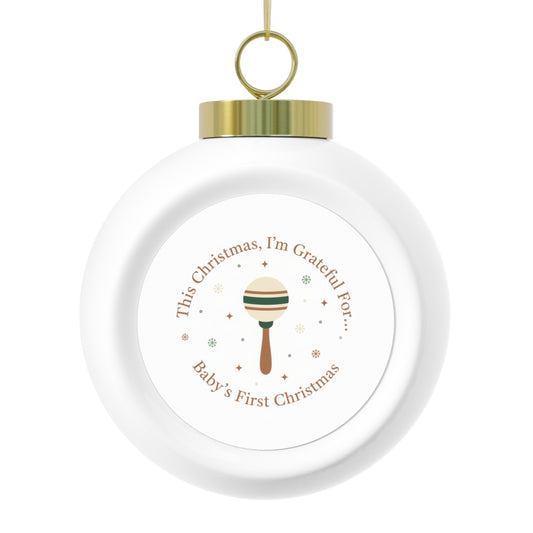 Ceramic Christmas Ball Ornament – Baby's First Christmas