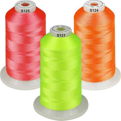 - 33 Selections - Various Assorted Color Packs of Polyester Embroidery Machine Thread Huge Spool 5500Y for All Purpose Sewing Embroidery Machines - #900 Black