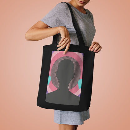 Aura Silhouette Heart Glow | Cotton Tote Bag for Everyday Carry | Valentine & Galentine Gift | Y2K Gradient Aesthetic
