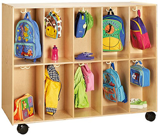 3946JC 20 Section Mobile Backpack Cubbie - Kids Classroom Coat Locker