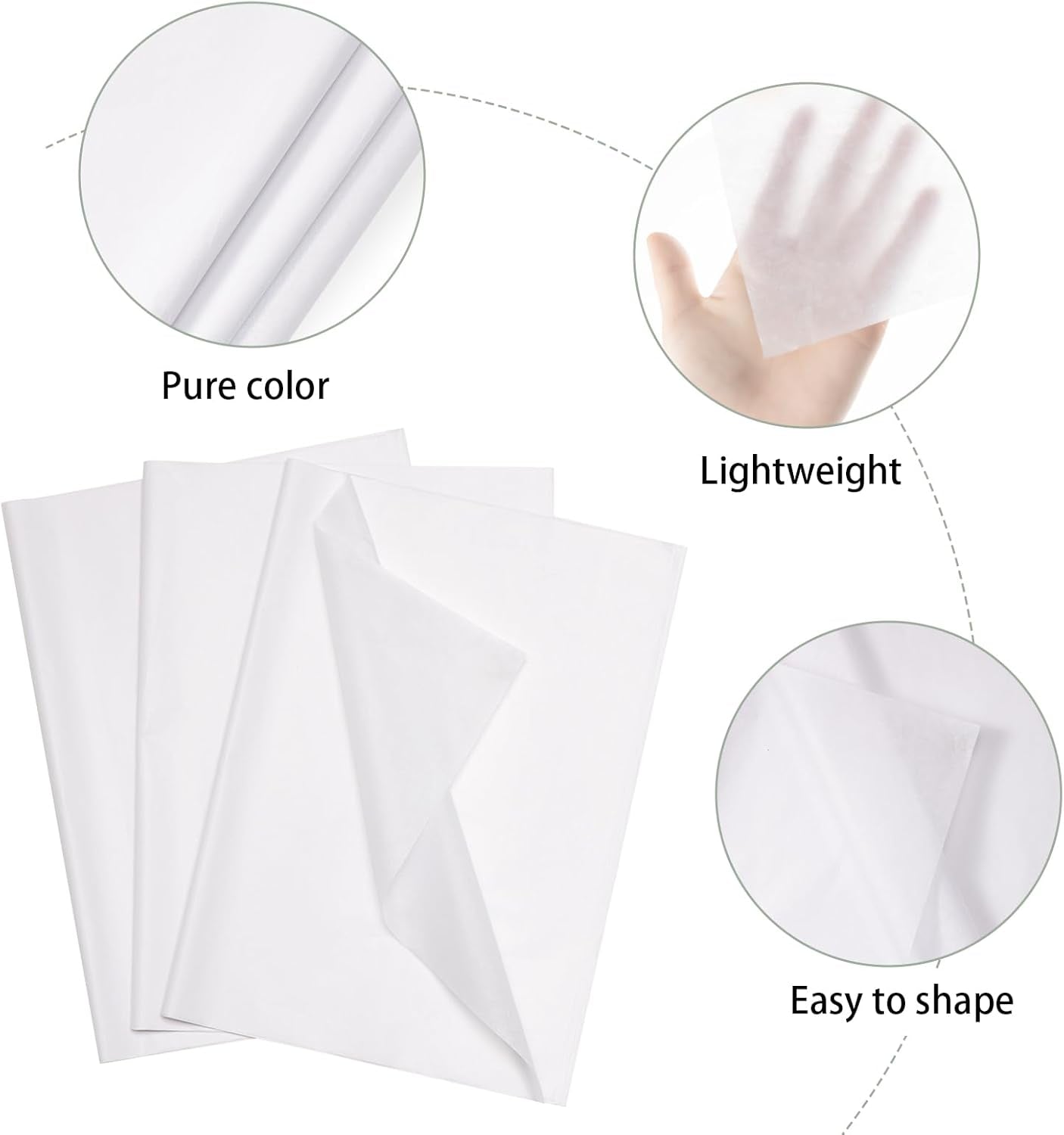 Tissue Paper for Gift Bags, 115 Sheets of 14 X 20 Inches White Tissue Paper, Tissue Paper Bulk Wrapping Tissue Paper