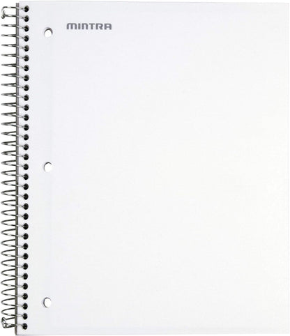 Office Durable Spiral Notebooks, 3 Subject (White, College Ruled 12Pk)