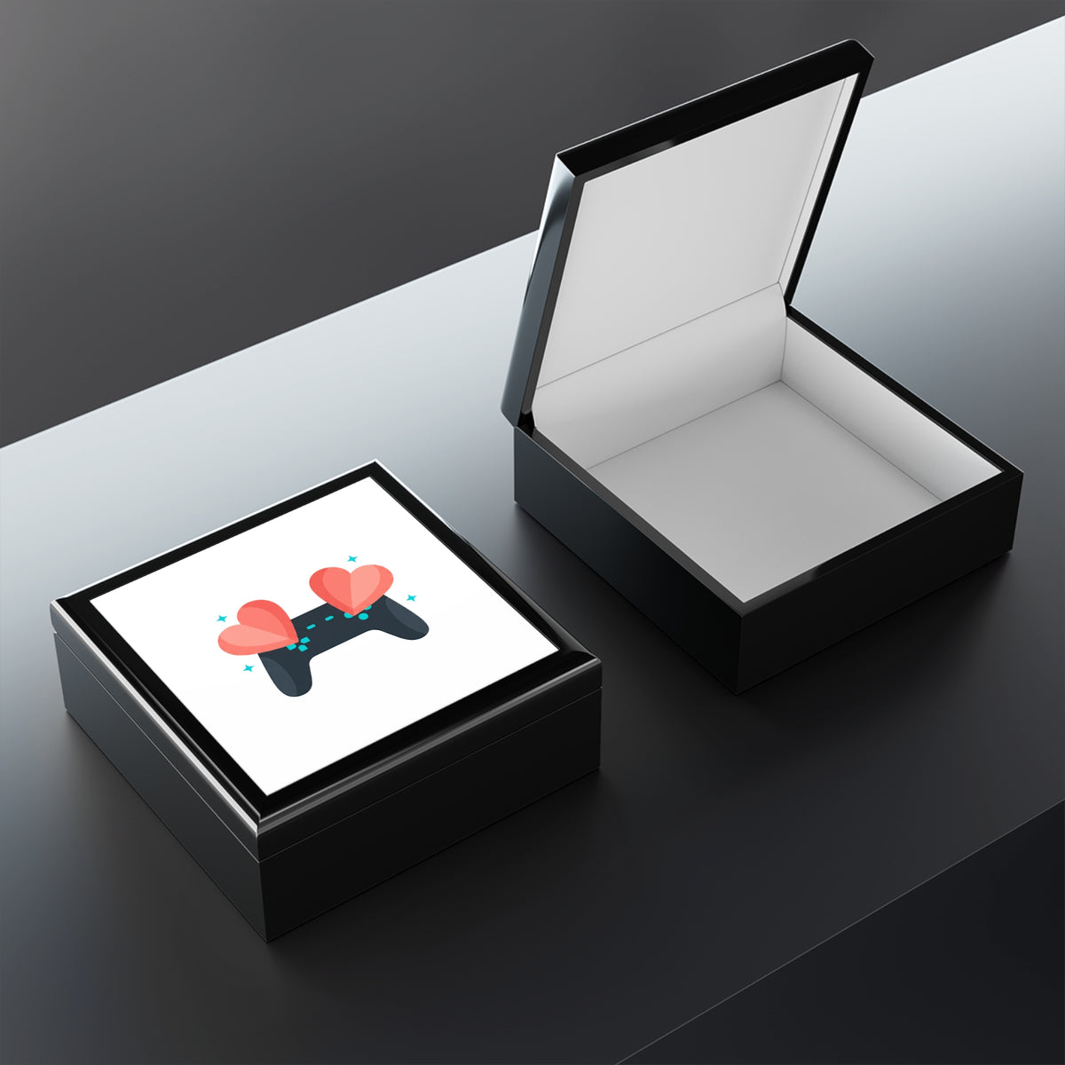 Game Controller Hearts | Jewelry Box for Gamers & Self-Care | Valentine, Galentine, Couple Gift | Pastel Y2K Aesthetic