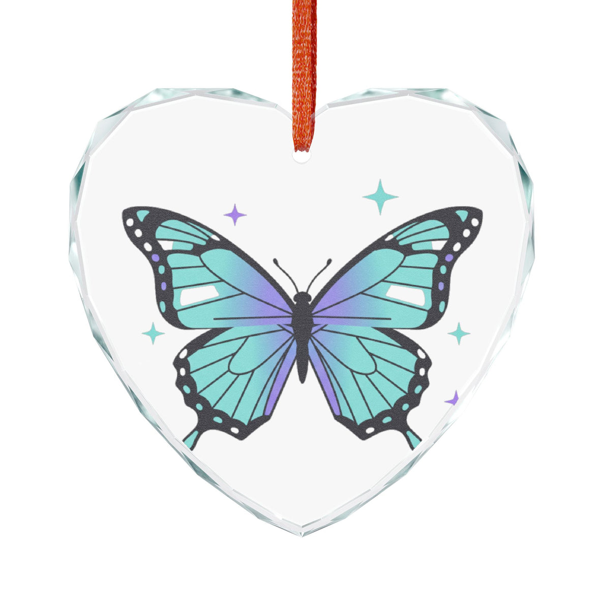 Holographic Butterfly Heart | Crystal Glass Ornament Suncatcher | Valentine, Galentine & Bestie Gift | Y2K Aesthetic