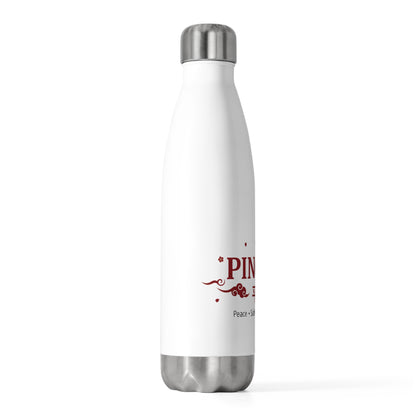 Ping An Greeting (Modern) | 20oz Insulated Stainless Steel Tumbler Bottle | Lunar New Year Family & Teacher Gift | Red Gold