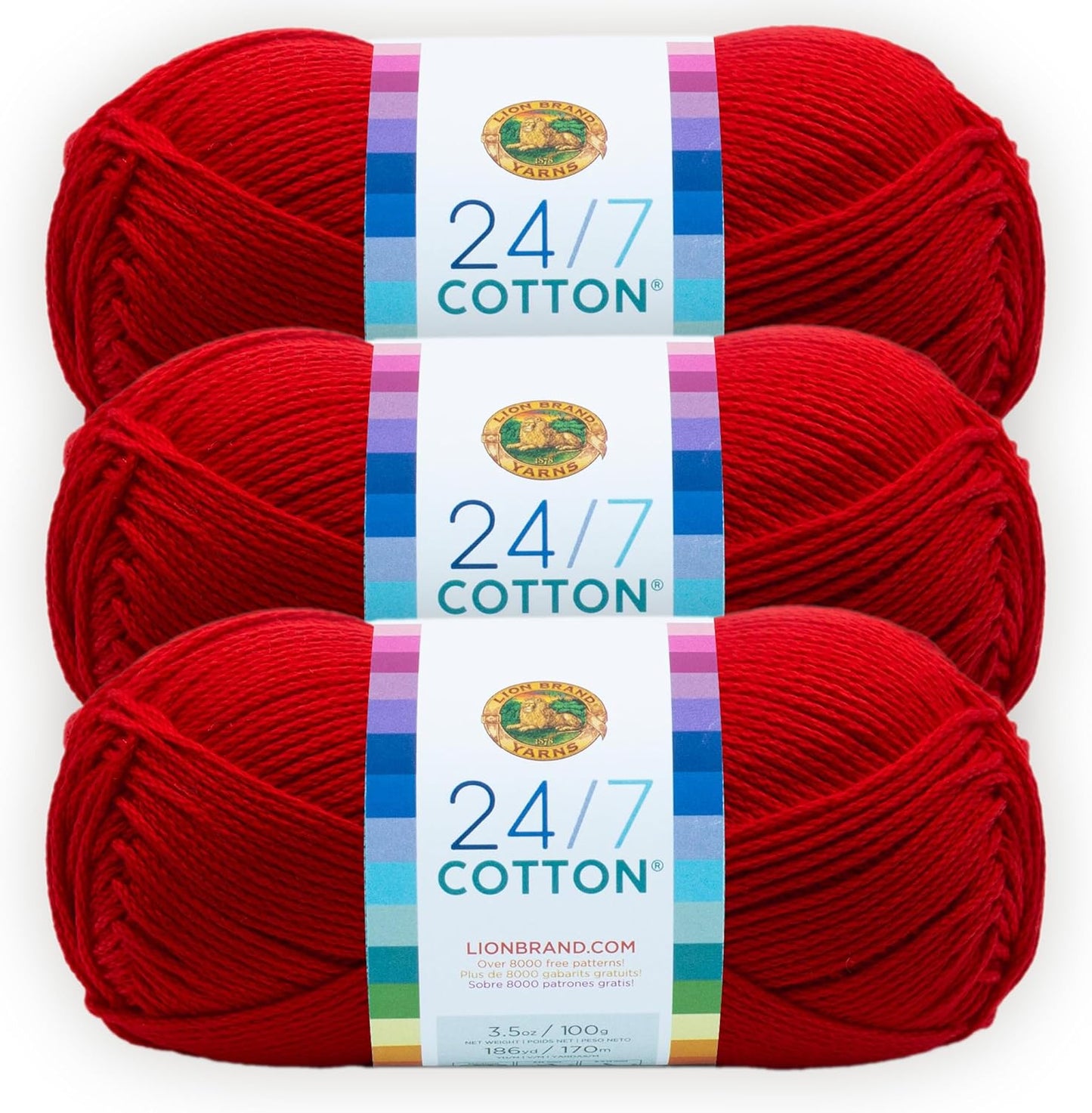 (1 Skein) 24/7 Cotton® Yarn, White