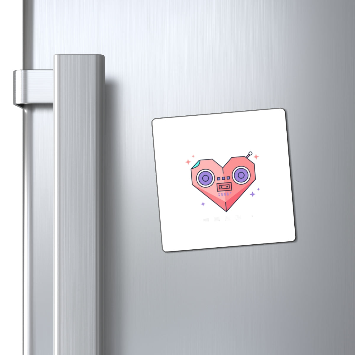 Boombox Heart Magnet | Retro Y2K Fridge Magnet Decor | Valentine & Galentine Gift for Gen Z | Pink Chrome Aesthetic
