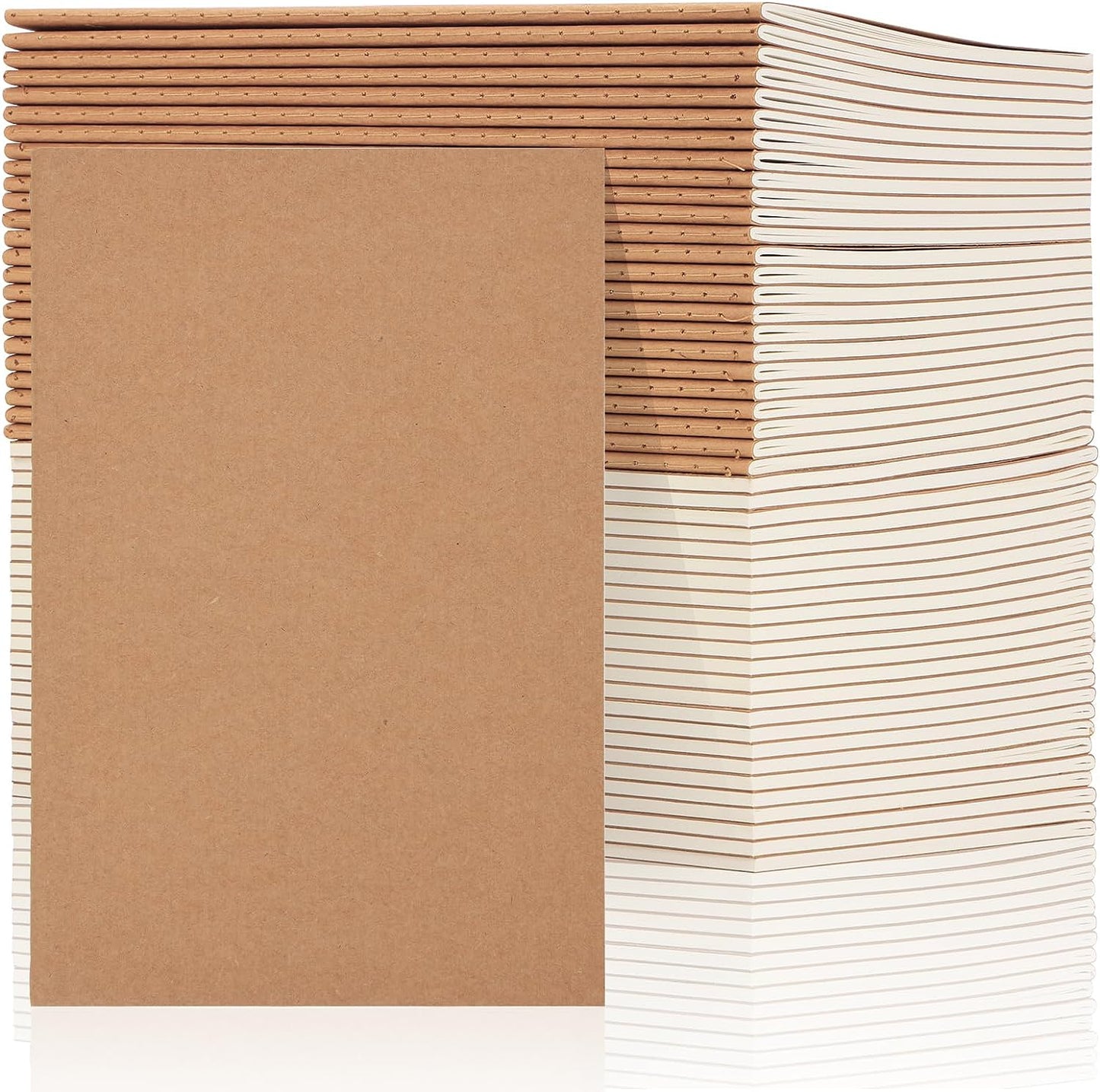 24 Pack Kraft Notebooks, Journals in Bulk for Writing, Blank Paper Sketchbooks, 60 Pages Composition Notebook, 8.3X5.5 Inch, A5 Size, Travel Journal Set, for Gifts, Students and Office Supplies
