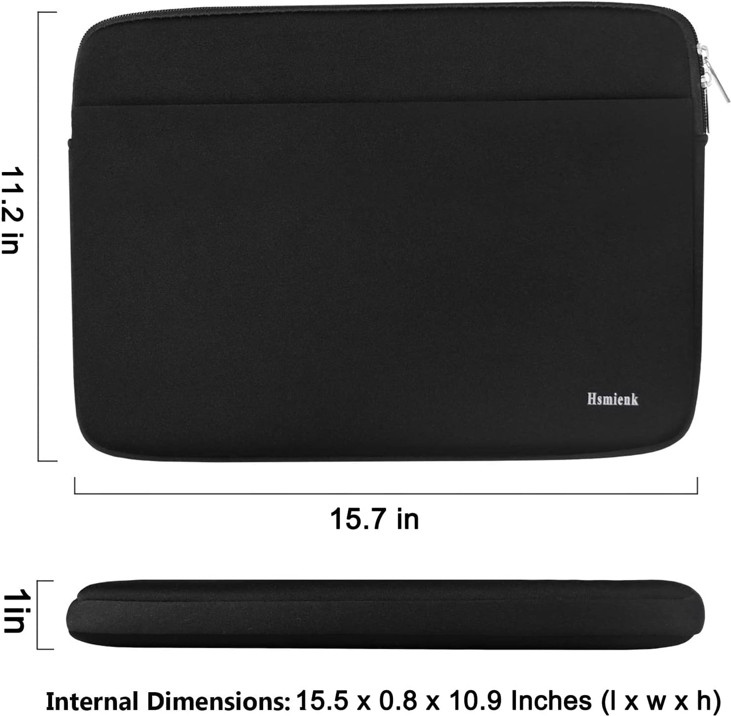 Laptop Case 14 Inch, Laptop Sleeve Cover, Shockproof Protective Notebook Cover Bag with Accessory Pocket, Durable Carrying Laptop Sleeve Compatible for Macbook HP Lenovo Dell Asus Acer, Black