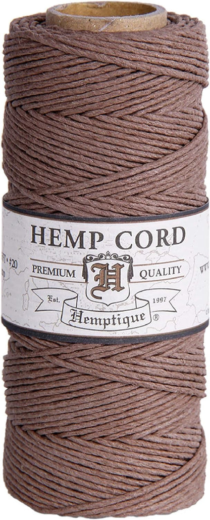 100% Hemp Cord Spool - 62.5 Meter Hemp String - Made with Love - No. 20 ~ 1Mm Cord Thread for Jewelry Making, Macrame, Scrapbooking, DIY, & More - Light Brown