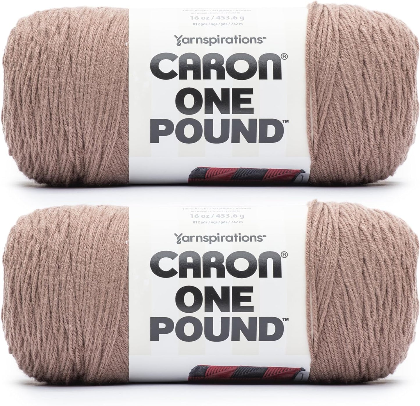 One Pound White Yarn - 2 Pack of 454G/16Oz - Acrylic - 4 Medium (Worsted) - 812 Yards - Knitting/Crochet