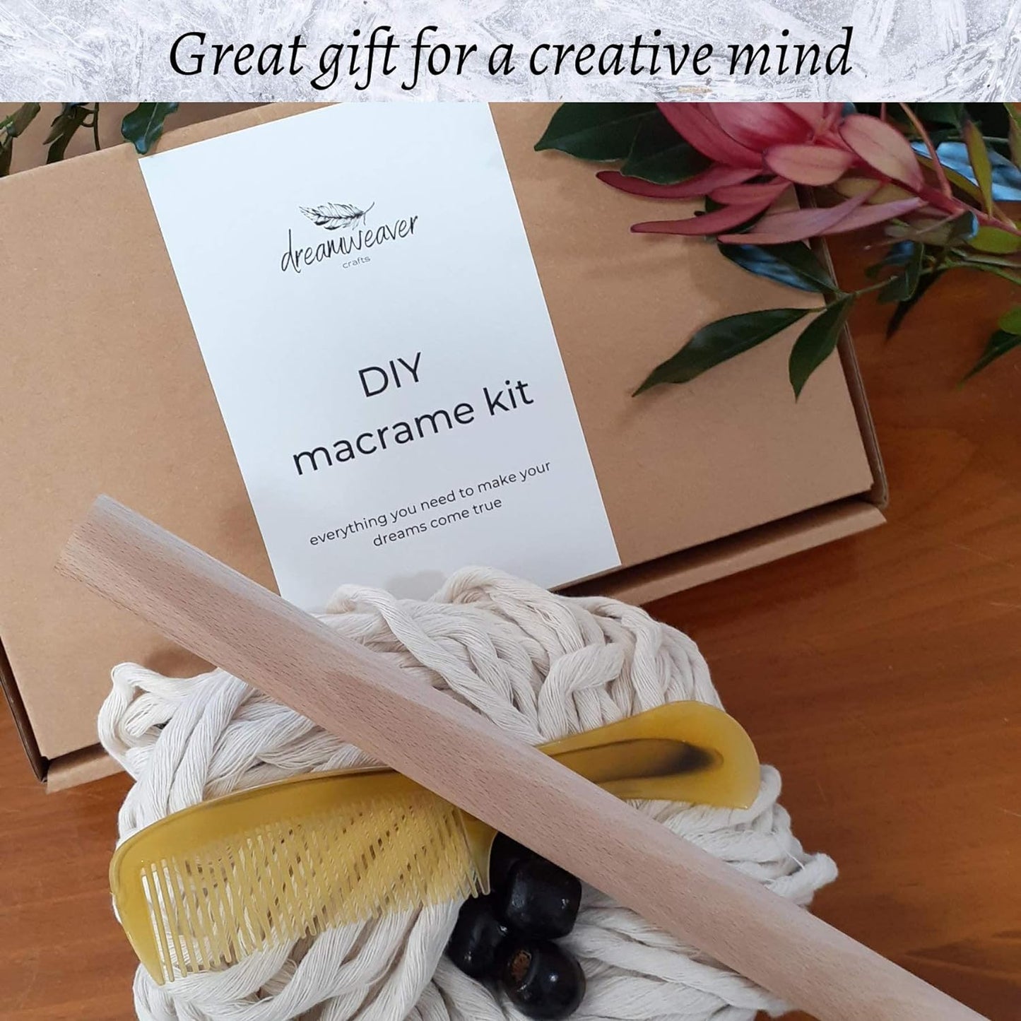 Macramé Feather DIY Craft Kit – Make Your Own Boho Style Home Décor Wall Hanging - Rewarding Art Project – Suit Beginner