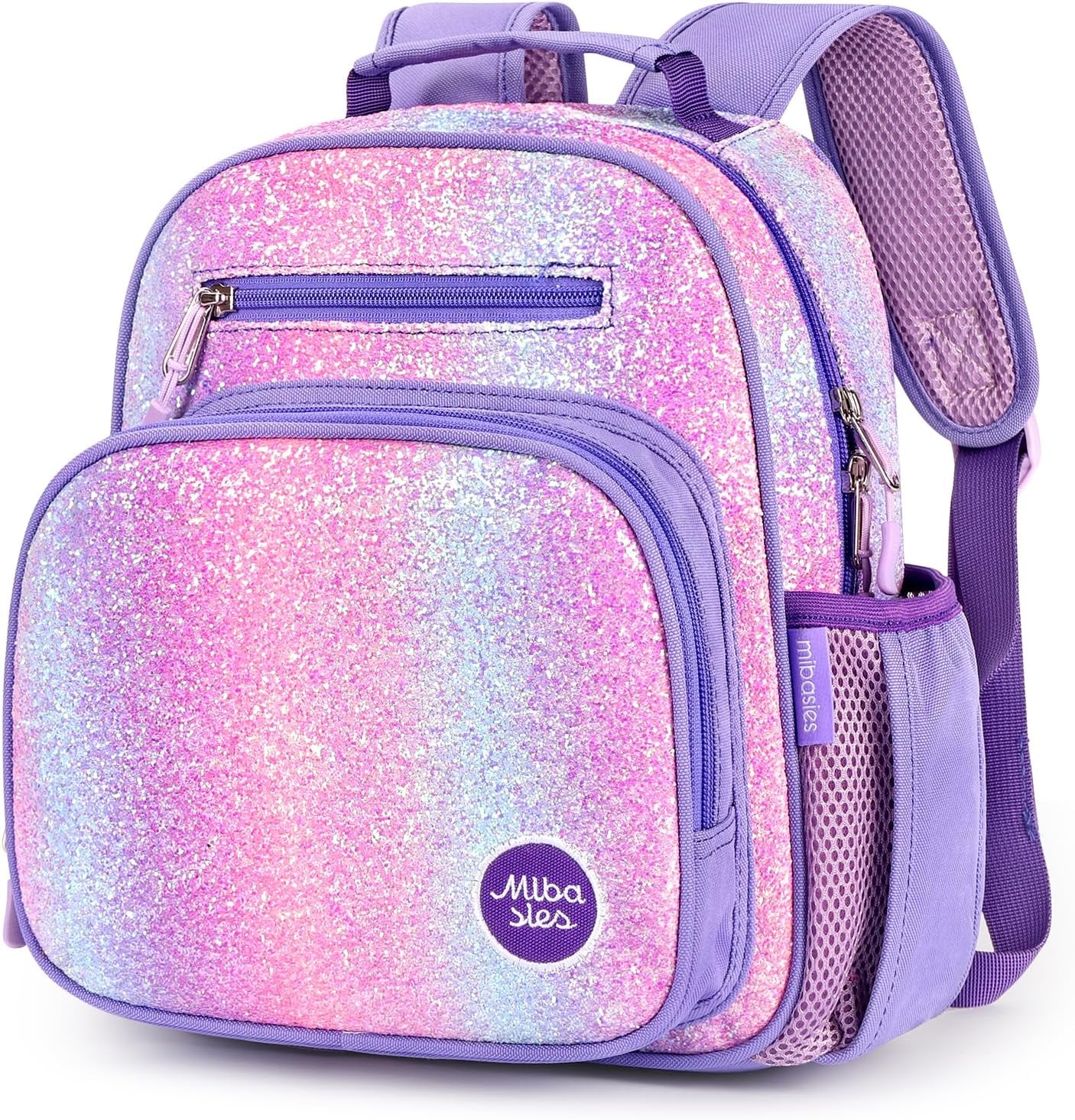 Toddler Backpack for Girls and Boys 2-4, Preschool Kindergarten Backpack, Cute Kids Backpacks for Girls（Glitter Purple）