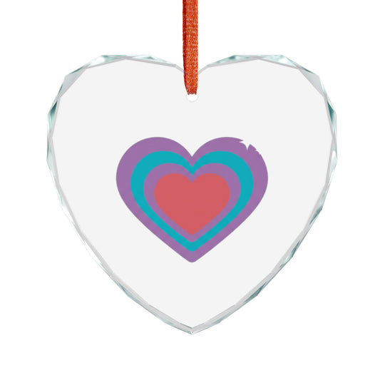 Neon Heart Glow | Crystal Glass Heart Ornament + Y2K Valentine Decor | Galentine’s, Lover & Friend Gift | Pink Neon Aesthetic