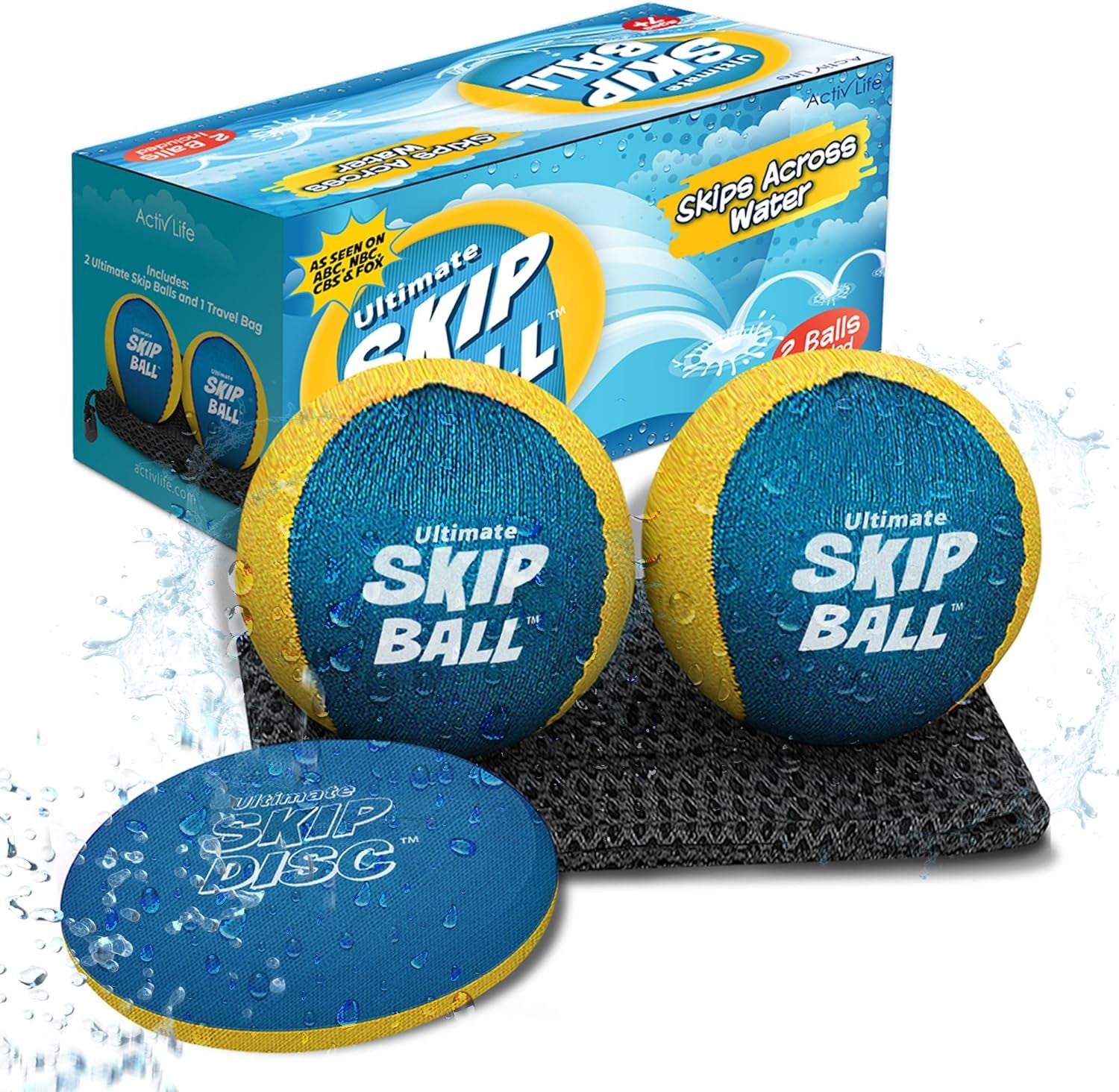 the Ultimate Skip Ball – Water Bouncing Ball (2 Pack) Create Lasting Memories with Your Friends & Family at the Beach, Lake or Pool - Great for All Ages
