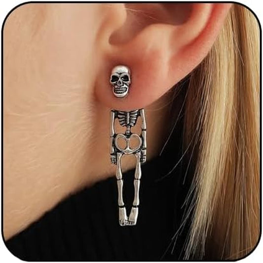 Punk Halloween Earrings for Women, Spooky Skull Skeleton Dangle Earrings for Women,Bloody Knife Drop Earrings,Scary Halloween Party Earrings for Halloween Accessories