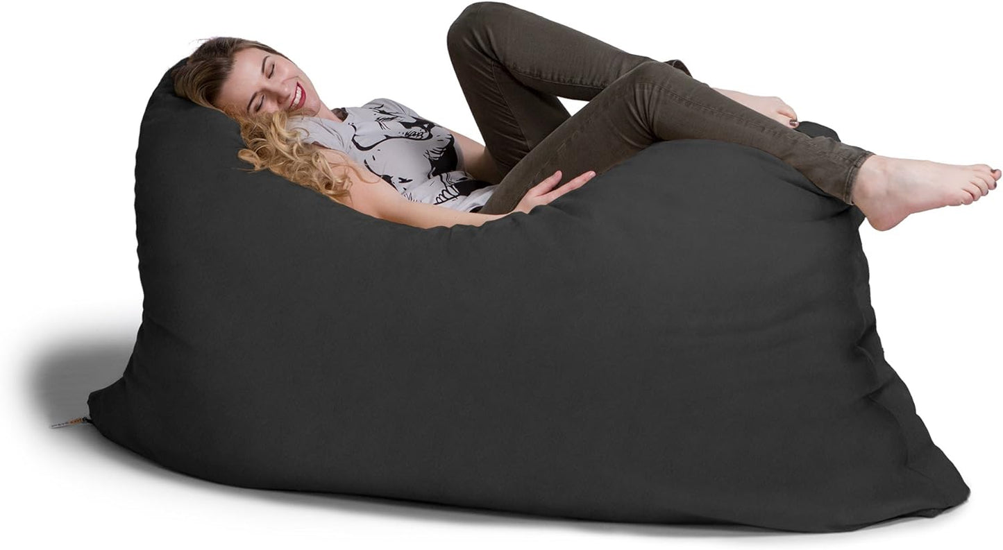 Pillow Saxx 5.5-Foot - Huge Bean Bag Floor Pillow and Lounger, Black