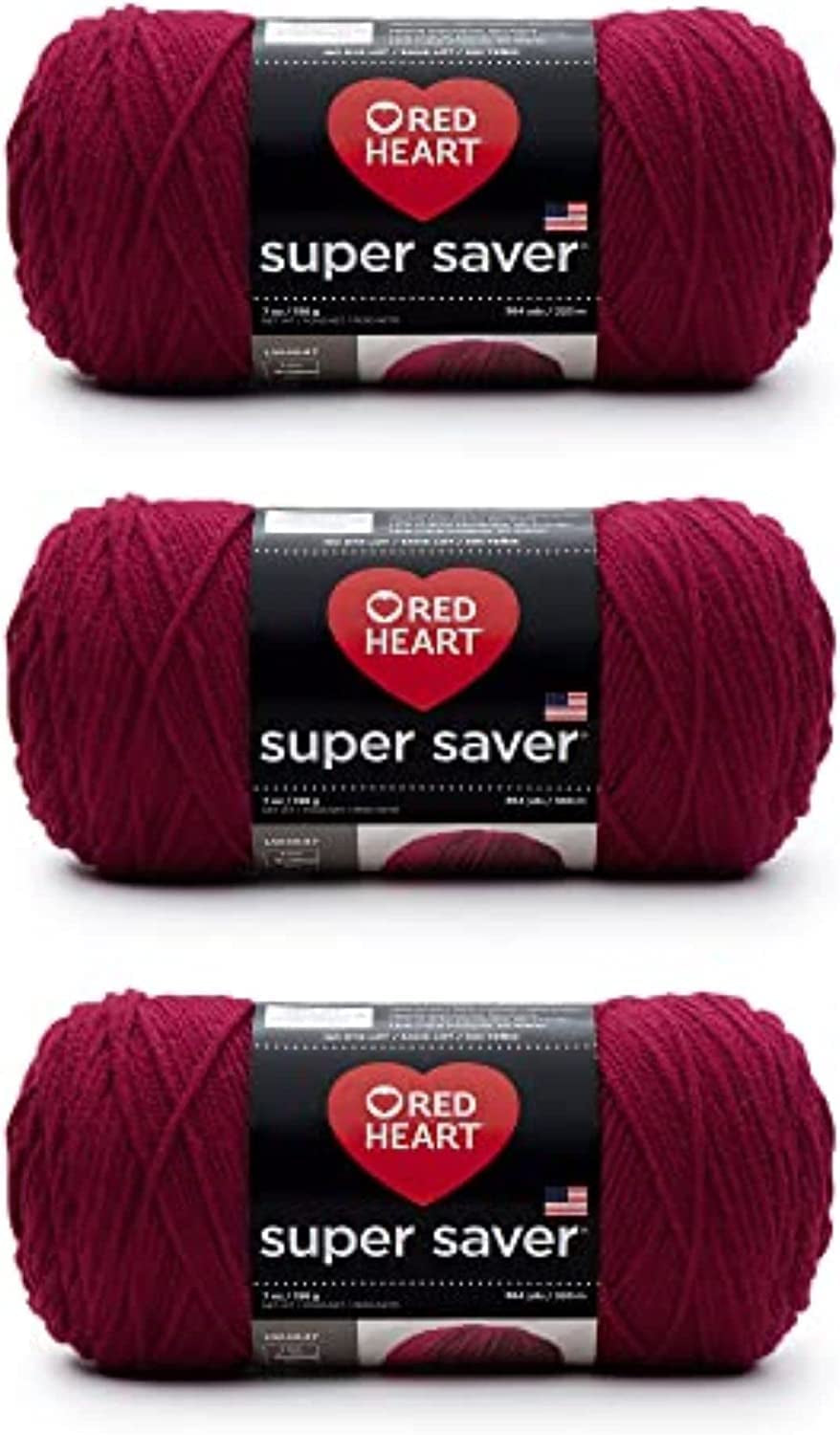 Super Saver White Yarn - 3 Pack of 198G/7Oz - Acrylic - 4 Medium (Worsted) - 364 Yards - Knitting/Crochet