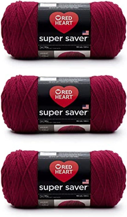 Super Saver White Yarn - 3 Pack of 198G/7Oz - Acrylic - 4 Medium (Worsted) - 364 Yards - Knitting/Crochet