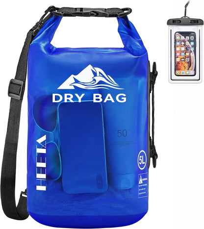 Waterproof Dry Bag for Women Men, 5L/10L/20L/30L/40L Roll Top Lightweight Dry Storage Bag Backpack with Phone Case for Travel, Swimming, Boating, Kayaking, Camping and Beach