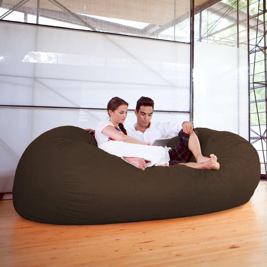 7 Foot Giant Bean Bag Sofa, Chocolate