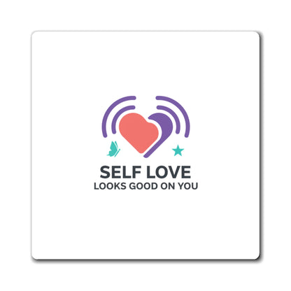 Self Love Gradient Quote | Aesthetic Sublimation Magnets Set | Galentine’s & Self-Care Gift | Y2K Gen Z Vibes