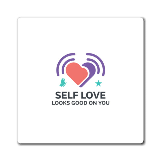 Self Love Gradient Quote | Aesthetic Sublimation Magnets Set | Galentine’s & Self-Care Gift | Y2K Gen Z Vibes